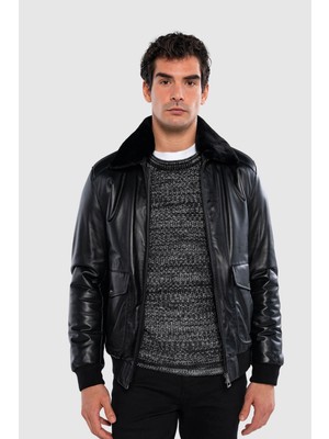 Tamer Tanca Erkek Hakiki Deri Siyah Deri Mont 415 KLJ-2071 Erk Dr Mont SK24/25 Sıyah Dr