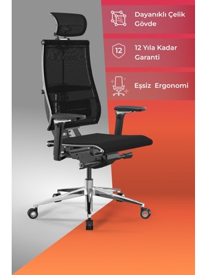 Metta Yoga 4df Ergonomik Fileli Ofis Sandalyesi / Yönetici Koltuğu - AB.F.15.13A