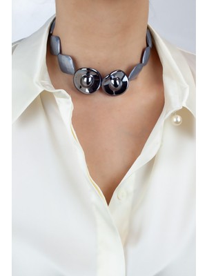 Liveyn Design Gri Kadın Kolye