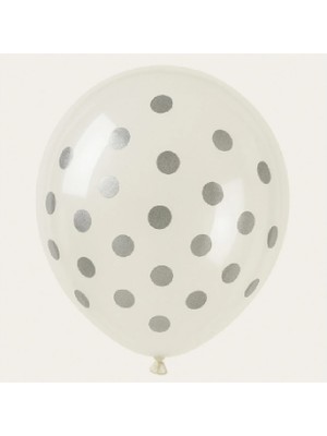 Niyet 12" Şeffaf Gümüş Pullu Lateks Balon 100'LÜ - Dekorasyon - Doğum Günü - Parti - Süsleme
