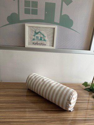 Kırlentim E872A Bej Beyaz Silinidir Kırlent
