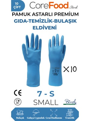 CoreFood Fl3 Premium Gıda-Temizlik-Bulaşık Eldiveni S - 10 Çift