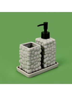 Evidea Bath 2'li Stantlı Banyo Aksesuar Seti - Gri