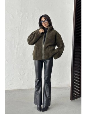 Fc Pelüş Oversize Dik Yakalı Spor Ceket