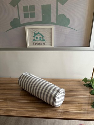 Kırlentim E872A Gri Beyaz Silinidir Kırlent