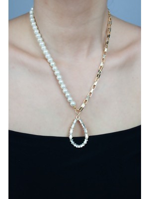 Liveyn Design Inci Zincir Baget Taşlı Kolye