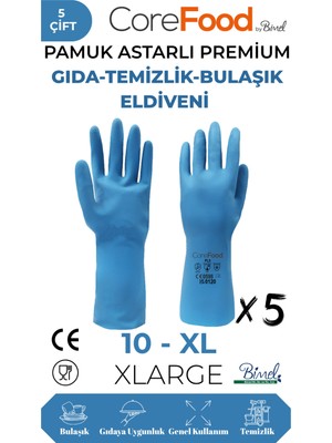 CoreFood FL3 PREMİUM GIDA-TEMİZLİK-BULAŞIK ELDİVENİ XL - 5 ÇİFT