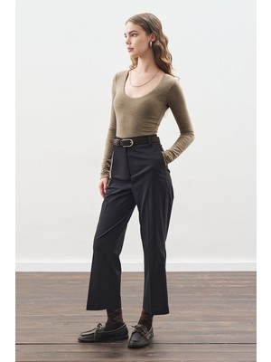 Manuka Flare Kesim Pantolon Siyah