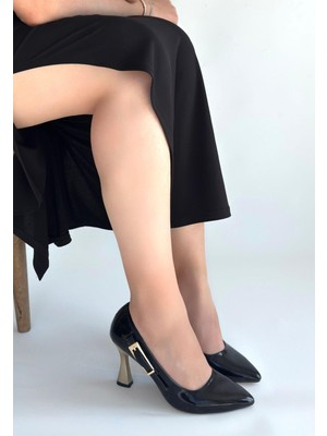 Mareandpanda Motya Siyah Rugan Topuklu Ayakkabı