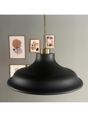 Bamyum Bergo Siyah Ince Eskitme Başlık Avize Salon Oturma Odası Yatak Odası Sarkıt Modeli