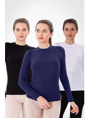 Yade Fashion Uzun Kol Bisiklet Yaka Body 3'lü Set