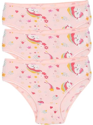 Moda Kız Çocuk 3'lü Pembe Külot