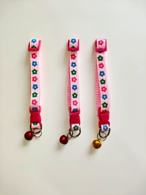 Mianna Çiçek Desenli Çıngıraklı Kedi Tasması