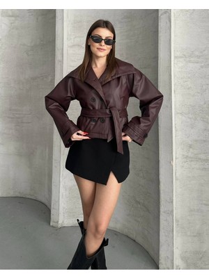 My Jest Fashion Deri Trençkot