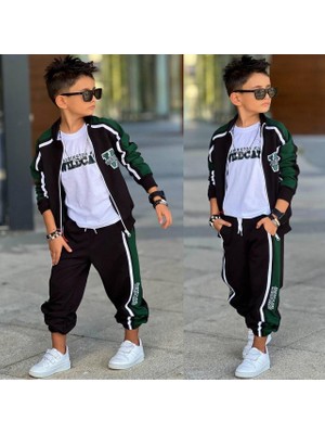 Rapapa Erkek Çocuk 3 Parça Fermuarlı Eşofman Takımı Alt Üst Takım 60290