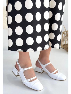 Ronanna Doran Beyaz Cilt Topuklu Ayakkabı