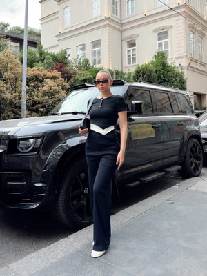 Ronanna Düğme Yakalı Siyah Alt Üst Takım S3943