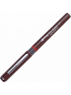 Rotring Tikky Graphic Keçe Uçlu Teknik Çizim Kalemi, 0,1 Mm, Siyah Mürekkep, Kahverengi