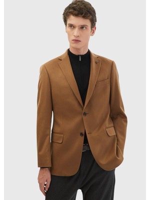 Ramsey Deve Tüyü Düz Regular Fit %100 Kaşmir Ceket