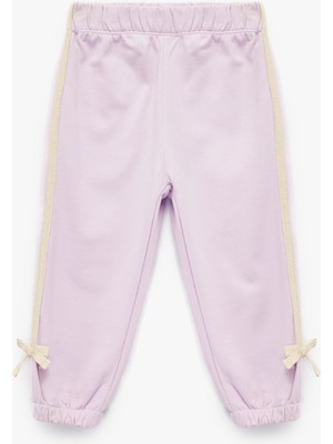 Koton Pamuklu Beli Lastikli Fiyonk Detaylı Şardonlu Jogger Eşofman Altı