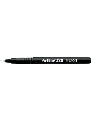 Artline 220 Super Fine 0.2mm Siyah Keçe Uçlu Kalem Su Geçirmez Özellikte 1 Adet
