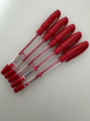 Pensan Tükenmez Kalem Soft Gel 0,7 mm Kırmızı (5 Adet)