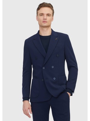 Ramsey Lacivert Düz Comfort Fit Takım Elbise