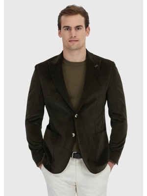Ramsey Haki Fitilli Zeroweight Slim Fit %100 Pamuk Ceket