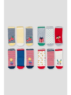 Defne Baby 12 Çift Mevsimsel Pamuklu Kız Çocuk ve Bebek Soket Çorap