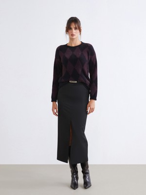 Beli Fermuarlı Yırtmaçlı Etek