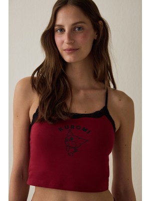 Penti Bordo Removable Padded Crop Atlet