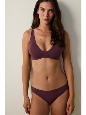 Penti Bordo Pointel Dikişsiz Balensiz Çıkarılabilir Kaplı Sütyen