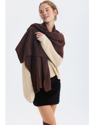 Clandestino Düz Renk Büyük Yumuşak Atkı Kahverengi