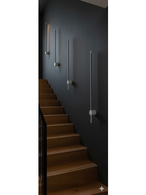 Acrolite 70 cm  Modern Dekoratif Çubuk LED Duvar Aplik (Yuvarlak Rozanslı)
