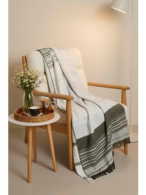 Veloura Haki Tek Kişilik Battaniye - Tv Battaniyesi 130X170 cm