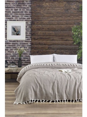 Femina Trendy Çift Kişilik Yatak Pikesi Piramit Kahve 200 x 230 Cm