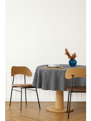 fersuay Buldan Pamuklu Keten Yuvarlak Masa Örtüsü