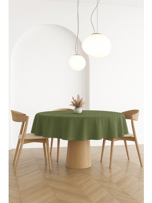 fersuay Buldan Pamuklu Keten Yuvarlak Masa Örtüsü