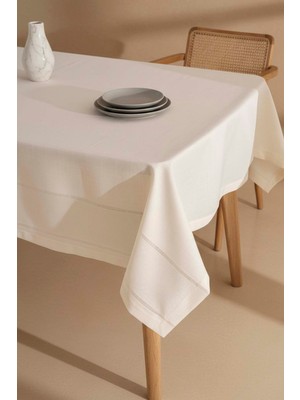 Nora Krem Zarf Köşe Masa Örtüsü 150X220 cm
