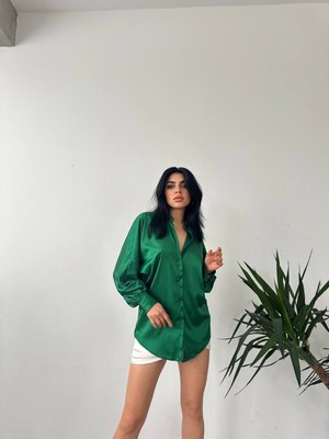 My Jest Fashion Dökümlü Saten Gömlek