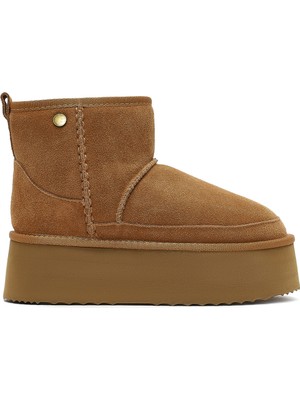 Derimod Kadın Camel Kalın Tabanlı Süet Deri Teddy Bot 25WFD492810