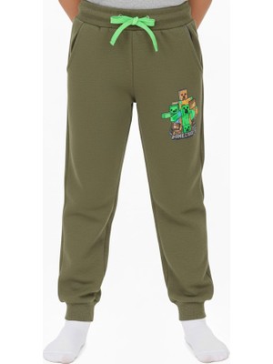 Crassi Erkek Çocuk Eşofman Altı Minecraft Baskılı 2 İplik Şardonlu