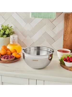 Karaca Mutfaksever Ice Hot Bowl Çift Cidarlı ve Su Hazneli Çelik Servis Kasesi 20 cm