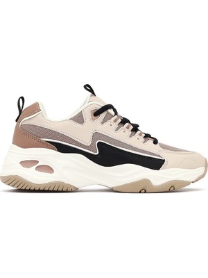 Derimod Kadın Bej Bağcıklı Kalın Tabanlı Sneaker 25AFD494314