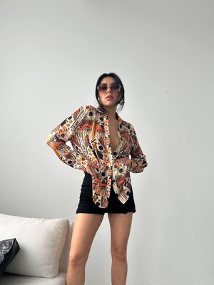 My Jest Fashion Desenli Oversize Gömlek