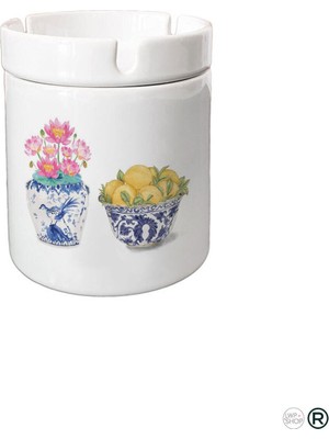 Kokusuz Sigara Küllüğü - Kokusuz Kül Tablası - Doğart Sanat Blue Blanc Jj Küllük