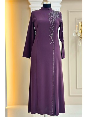 Amine Hüma Elisa Abiye Elbise Violet