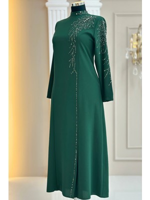 Amine Hüma Elisa Abiye Elbise Zümrüt