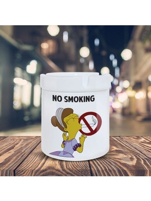 Beyaz The Simpsons Küllük No Smoking Baskılı Kül Tablası K-161