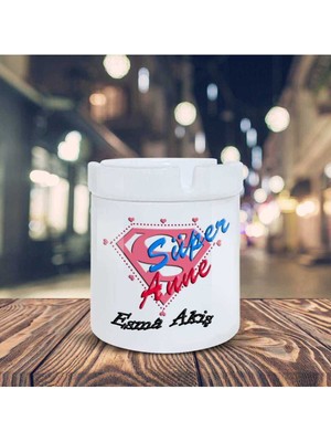 Süper Anne Isme ve Kişiye Özel Seramik Küllük Kül TABLASI-41548